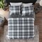 Edge Collections - 26" x 20" - Gray - Scotchgard Twin Plaid Comforter Set - 3M